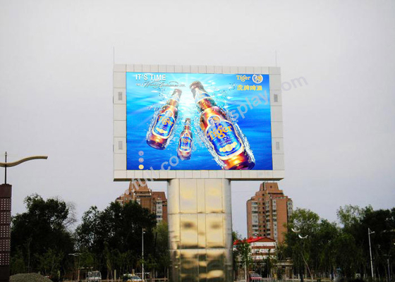 Wall Mounted Square Outside P10 LED Display Screen With 140° View Angle