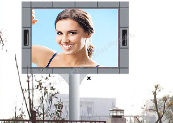 1 / 2 Scan High Luminance P10 Led Screen Outdoor Advertising With Pole Installation