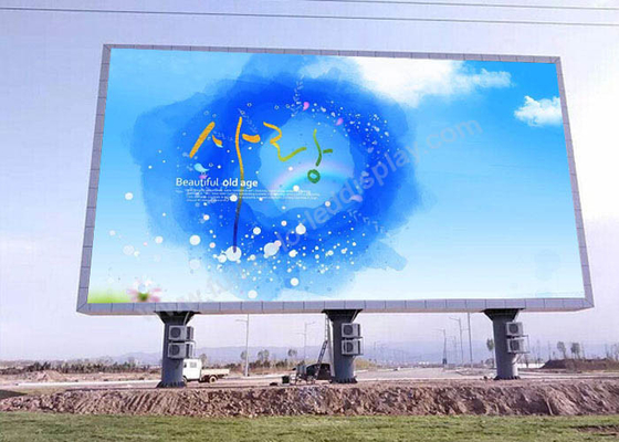 1 / 2 Scan High Luminance P10 Led Screen Outdoor Advertising With Pole Installation