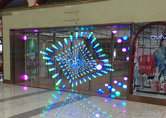 P3.91 P5.2 LED Transparent Video Wall Screen With Glass Building Advertising