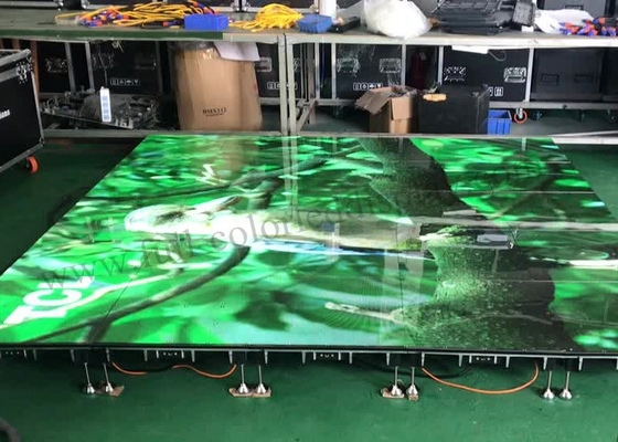 RGB Video LED floor tile Display screen Acrylic 4500 Nits IP65 For Holiday Party